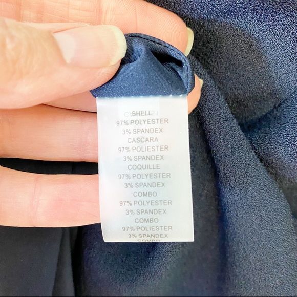 Vince Camuto Crepe Elbow Sleeve Color Block Navy and Pink Dress - Picture 11 of 12